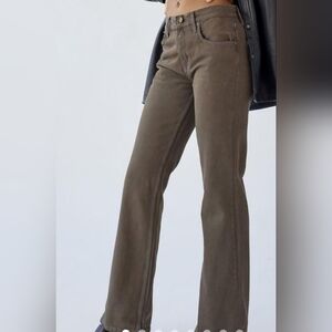 BDG 90's Bootcut Jeans With Blue Stitching- In Muted Chocolate Brown